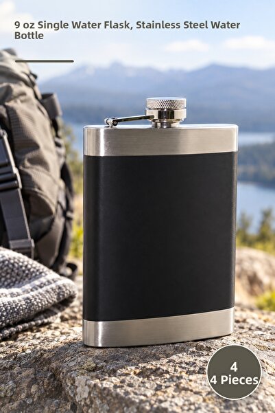 Yenilig 4 Stainless Steel Water Bottles – 9 oz Single Water Bottle, Stainless...