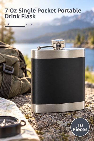 Yenilig 10 Pieces Stainless Steel Flask – 7 oz Single Pocket Flask Portable B...