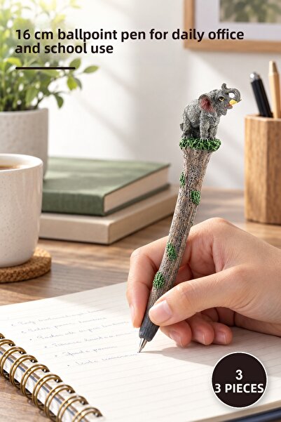 Yenilig 3 Pieces Polyester Elephant Ballpoint Pen - 16 cm Length, for Writing...