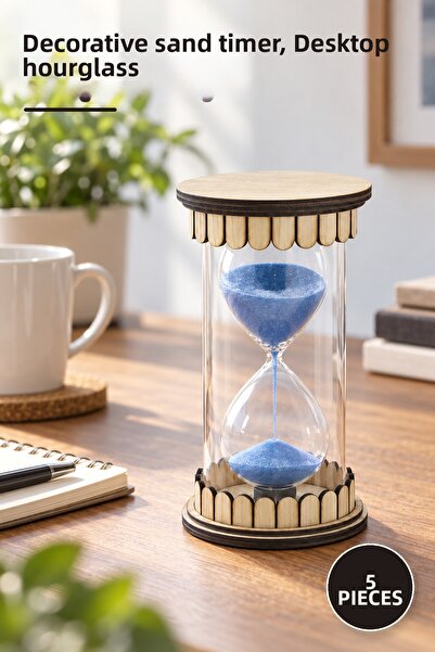 Yenilig 5 Pieces Wooden Hourglass Alk2500 – Decorative Time Meter, Desktop Ti...