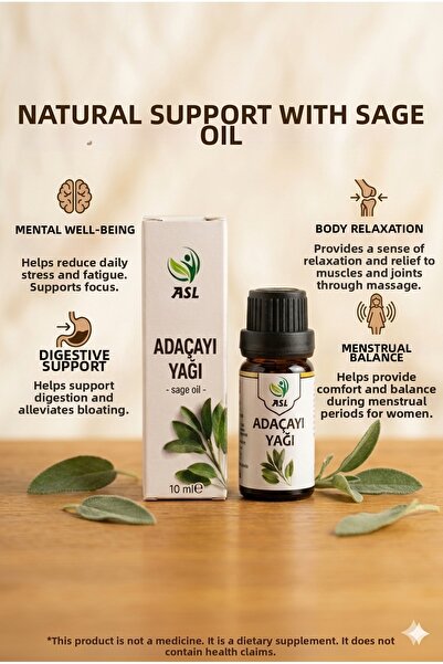 ASL Sage Oil 10 ml – Cold Pressed Natural Skin, Hair and Massage Care Oil