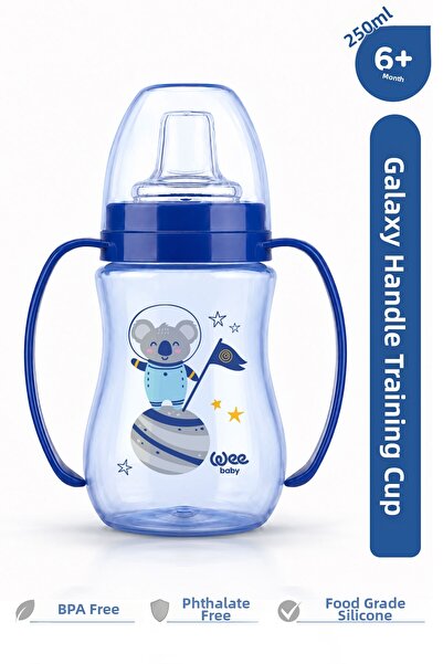 Wee Baby Galaxy Drinking Cup with Handle Baby Water Bottle 250 ml 6+ Months Blue