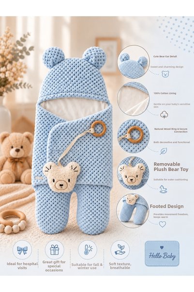 Tomuycuk 100% Cotton Extra Soft Winter Baby Blanket Swaddle Toy Sleeping Bag ...