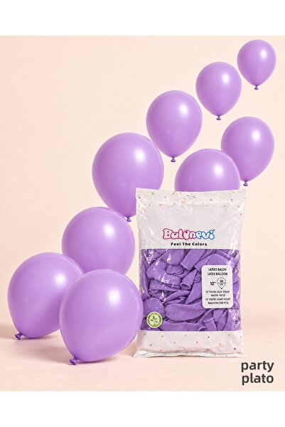 BalonEvi 12 Inch Lilac (Light Violet) Latex Balloons Pack of 100 – 30 cm Birt...