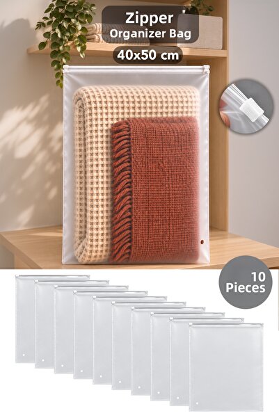 Meleni Home 10 قطع منظم بسحاب مقاس 40 × 50 سم - حقيبة سفر متعددة الأغراض، حقي...
