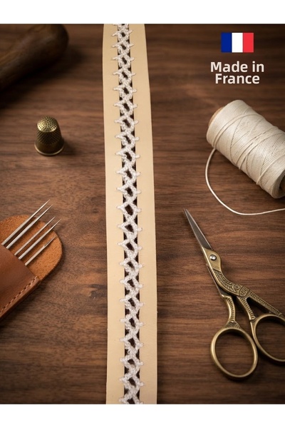 satab French Faux Leather Special Design Ribbon / Ribbon - 14mm - 10 Meters