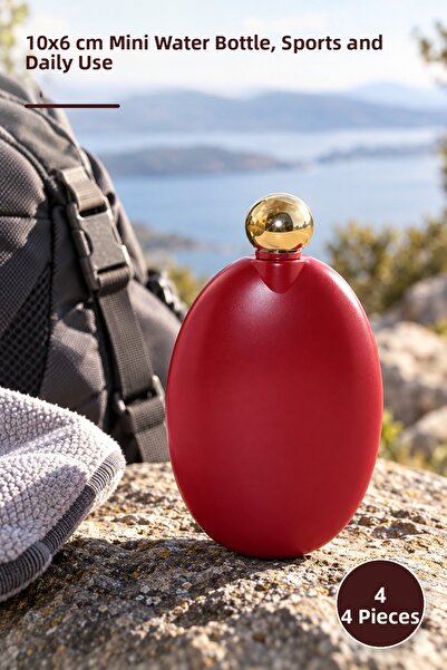 Yenilig 4 Stainless Steel Water Bottles – Mini Water Bottle in 10X6 cm Size, ...