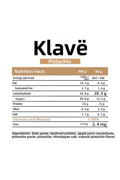 KLAVë High Protein Bar Karma - 60 g X 3 Pieces - 15g Protein, Vegan and Gluten-Free