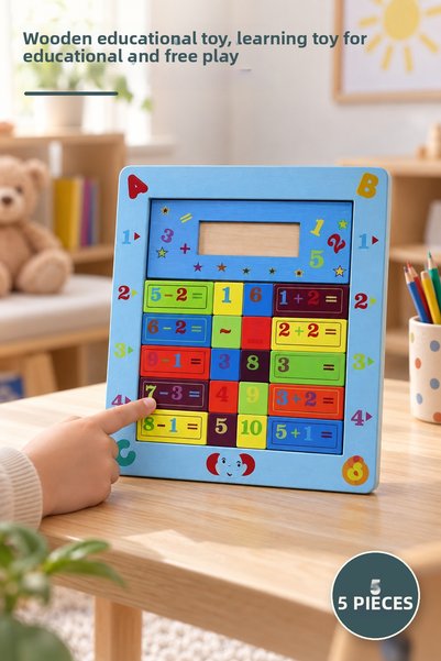 Yenilig 5 pieces wooden educational toy - wooden material, educational game a...