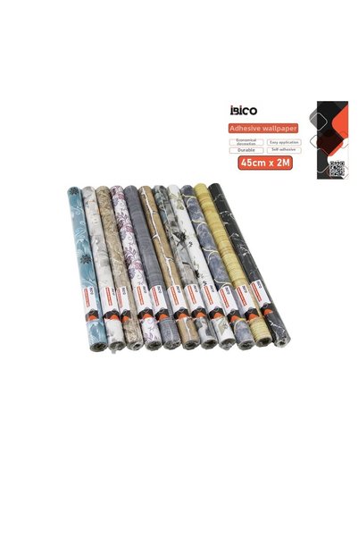 ibico i13-070 ورق جدران من الفويل بنمط مختلط، 2 متر × 45 سم، ديكور متين ذاتي ...