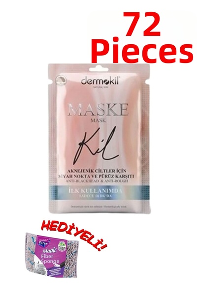 Dermokil Anti-Blackhead and Impurity Clay Mask for Acne-Prone Skin 72 Pieces ...