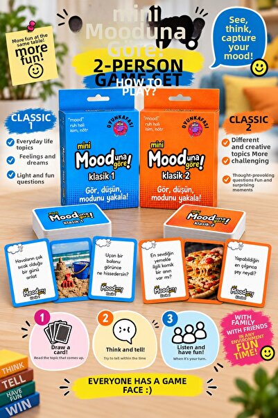 OYUNKAFASI 2-Pack Mood-Based Classic Card Game Set – Classic 1 + Classic 2 Ch...