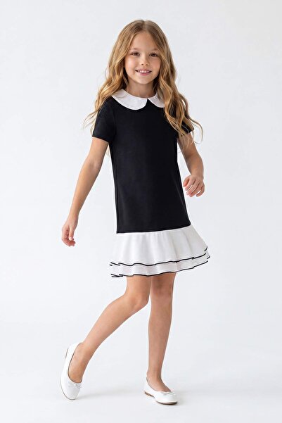 TRENDYOLKIDS Siyah Kız Çocuk Mini Düz Örme Elbise TKDSS26EL00052