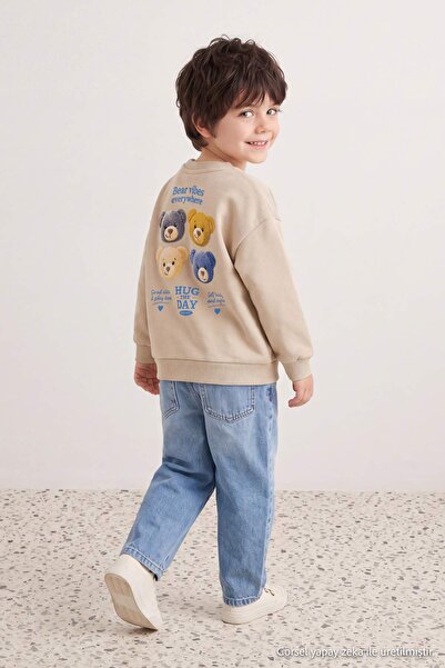 TRENDYOLKIDS Stone Printed Knitted Sweatshirt Tkdaw27Sw00082