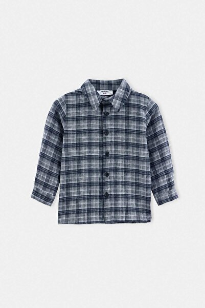 TRENDYOLKIDS Blue Boy's Long Sleeve Shirt Tkdaw27Go00007
