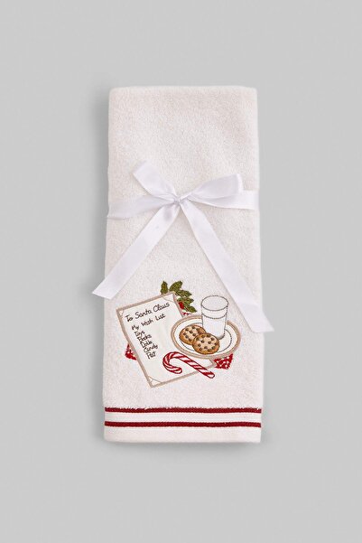 TRENDYOLMİLLA HOME Christmas Themed 100% Cotton Embroidered Towel 46X71Cm Tph...