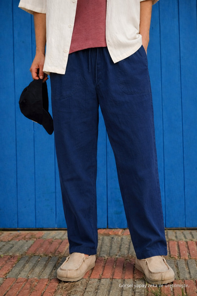 DAMGA JEANS Pantaloni de in pentru bărbați Trend Premium, largi, albastru marin