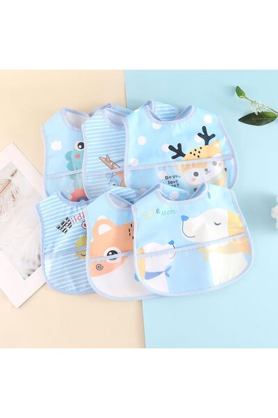 Choice5 blue random 3pcs Random 5pcs Cartoon Animals Waterproof Bibs Baby Kid...