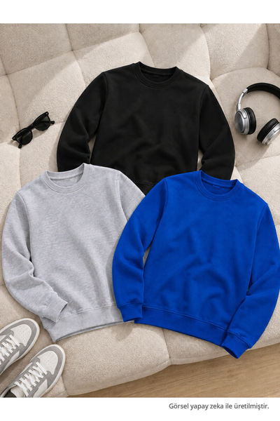 DAMGA JEANS 3 Pieces Men's Trendy Comfortable Fit Daily Sweatshirt