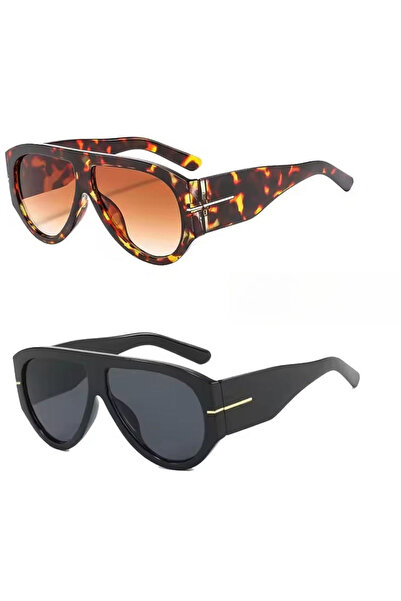 Choice3 2pcs-2(as picture) Y2K Oversized Shield Mask Sunglasses Women Futuris...