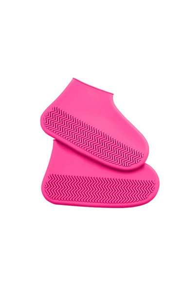 Choice S 26-34 Pink 2pcs Waterproof Non-slip Silicone Shoe High Elastic Wear-...