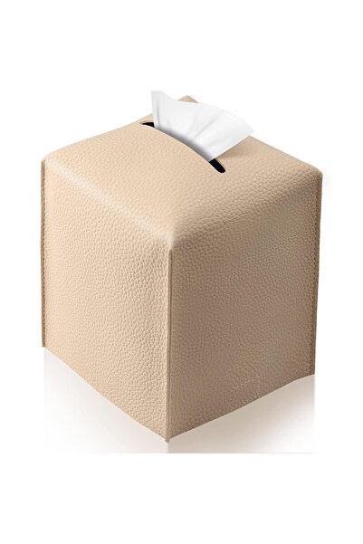 Choice beige Modern PU Leather Square Tissue Box Cover Holder-Decorative Hold...