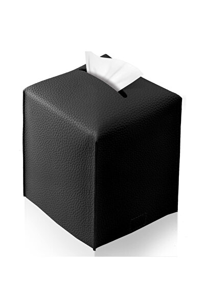 Choice black Modern PU Leather Square Tissue Box Cover Holder-Decorative Hold...