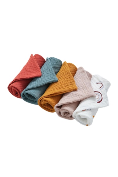 Choice Khaki 5 PcsWashcloth FaceclothInfant Wash Hand Face Wipes Baby Cotton ...