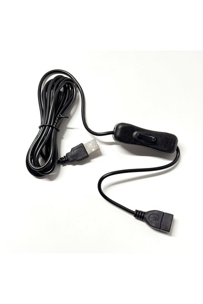 Choice سلك تمديد USB أسود بطول مترين، قطعة واحدة، مزود بمفتاح تشغيل/إيقاف، سل...