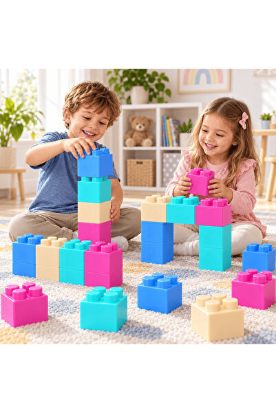 Baby Planet Large Building Blocks Safe for Toddlers (Jumbo Size 9.5X9.5Cm) - ...