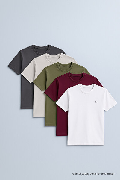 COMBİNE MİCHAİL Tricou pentru bărbați, cu mânecă scurtă, Basic Loose, pachet ...