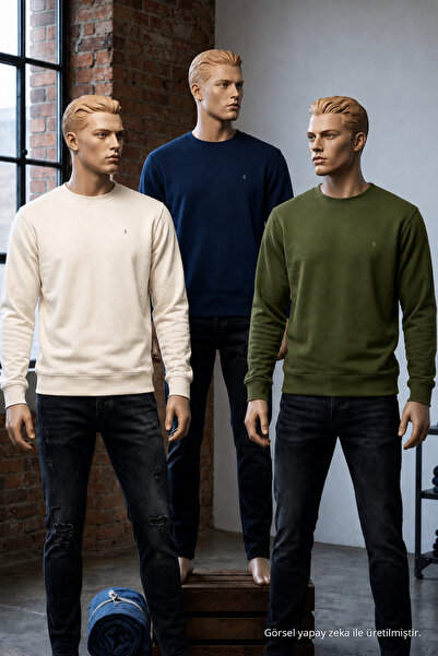 COMBİNE MİCHAİL Erkek Mevsimlik Fashion Bol 3 Lü Sweatshirt