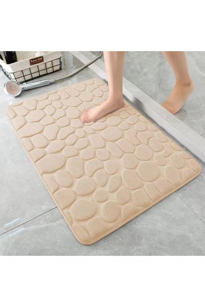 Choice 40cm x 60cm Apricot 3D Non Slip Bathroom Mat Bath Mats Absorbent Doorm...
