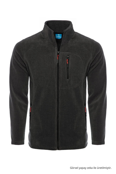 COMBİNE MİCHAİL Anthracite Color Full Zipper 3 Pocket Fleece