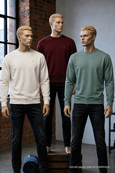 COMBİNE MİCHAİL Erkek Mevsimlik Fashion Bol 3 Lü Sweatshirt