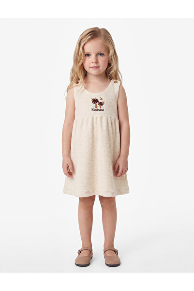 Koton Embroidery Detailed Sleeveless Crew Neck Gilet Dress