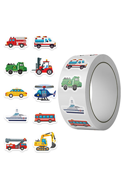 Choice1 JJT312-500pcs 500Pcs Construction Vehicle Sticker Roll For Kids Rewar...
