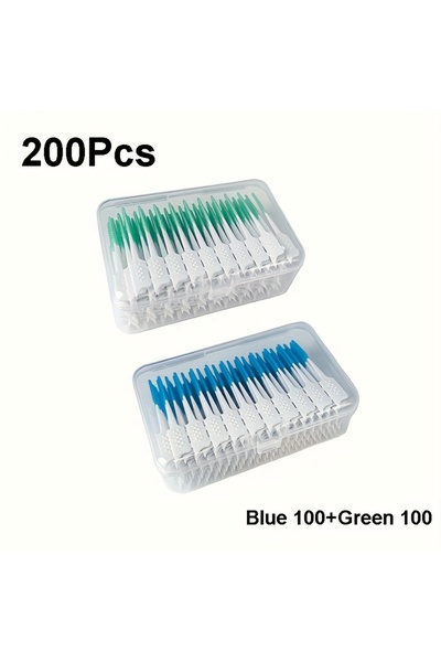 Choice1 200pcs 40/200 Units Soft Glue Interdental Brush, Interdental Brush, I...