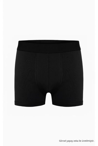 COMBİNE MİCHAİL Men's 3-Piece Black Cotton Lycra Flexible Boxer