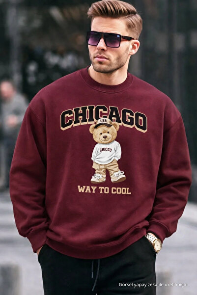 COMBİNE MİCHAİL Ανδρικό μπλουζάκι Chicago Bear με κέντημα, ρετρό στυλ, σε μπο...