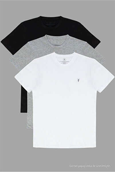 COMBİNE MİCHAİL Standard Mold Basic 3 Pack T-shirt 1000