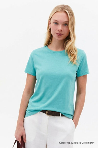 COMBİNE MİCHAİL Women's Crew Neck Loose Basic T-Shirt