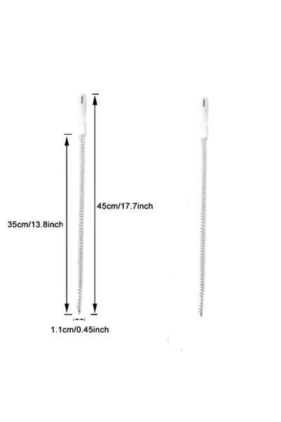 Choice1 2pcsWhite Pipe Dredging Brush Bathroom Hair Sewer Sink Cleaning Brush...
