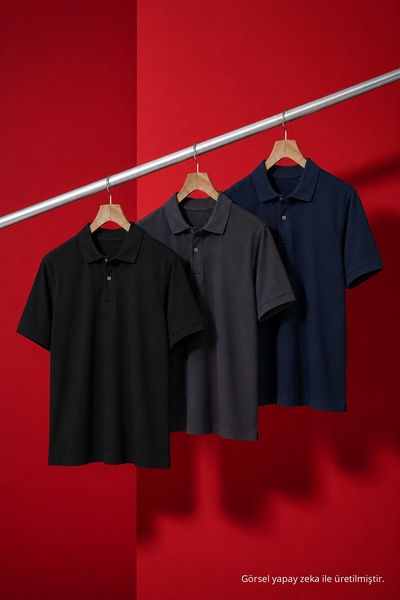 COMBİNE MİCHAİL Erkek Basic Bol 3 Lü Polo Yaka Tişört