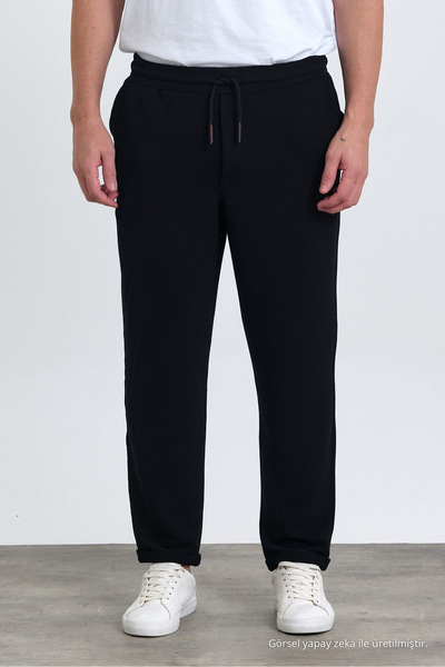 COMBİNE MİCHAİL Men's Double Hem Cotton Jogger Pants Pants with Elastic Waist...