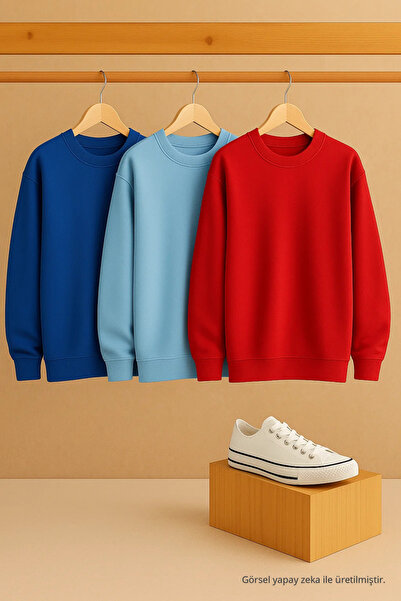 COMBİNE MİCHAİL Women's Crew Neck Oversized 3-Piece Sweatshirt
