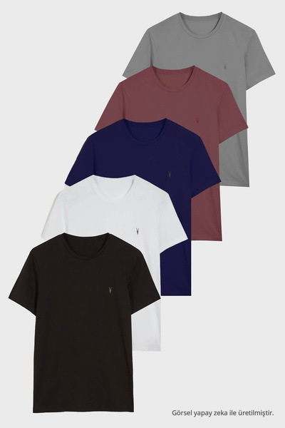 COMBİNE MİCHAİL Standart Kalıp Basic 5-li T-shirt Paketi
