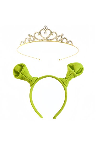 choice2 As shown Cute Green Monster Shrek Ear Antenna Hairband Fabric Face Wa...