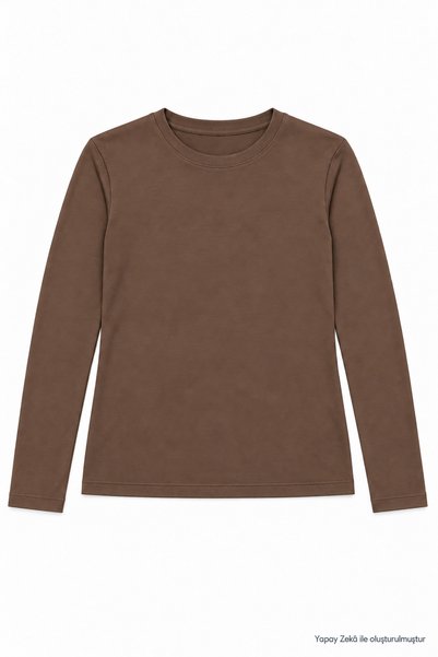 Serpirella Butik Crew Neck Long Sleeve Basic Blouse