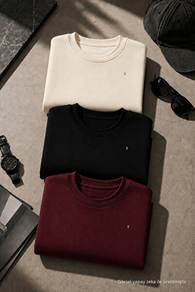 COMBİNE MİCHAİL Erkek Uzun Kol Trend Bol 3 Lü Sweatshirt